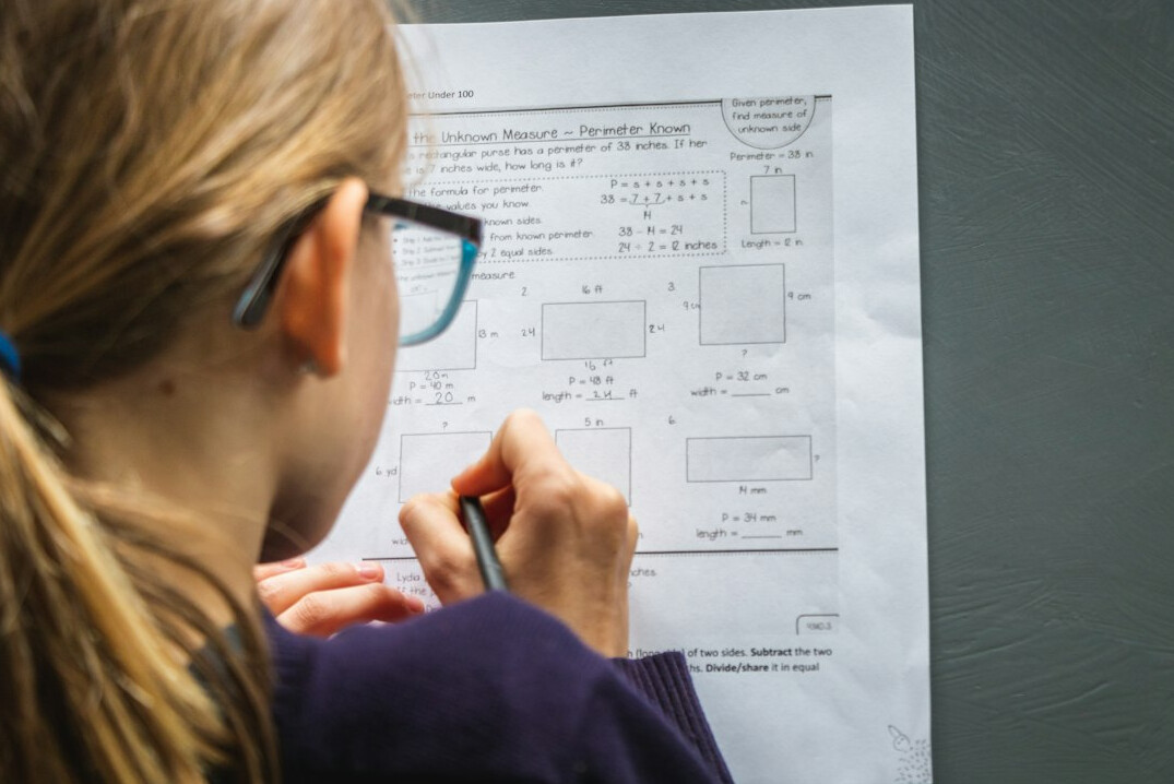 person studying at home