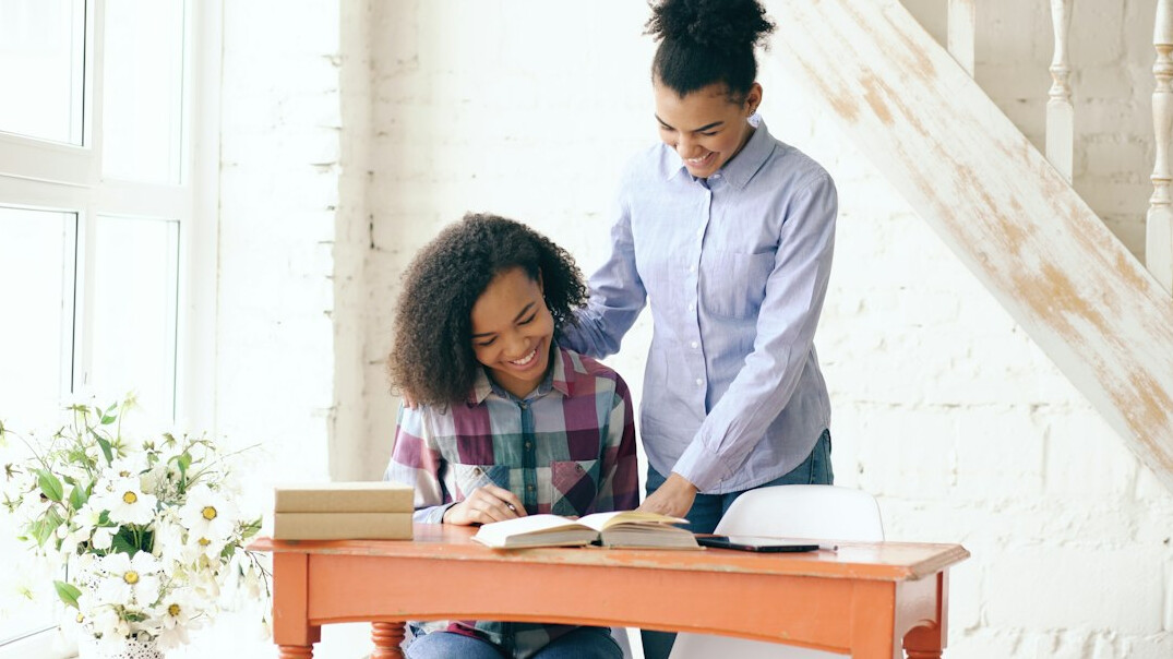 mentor helping student